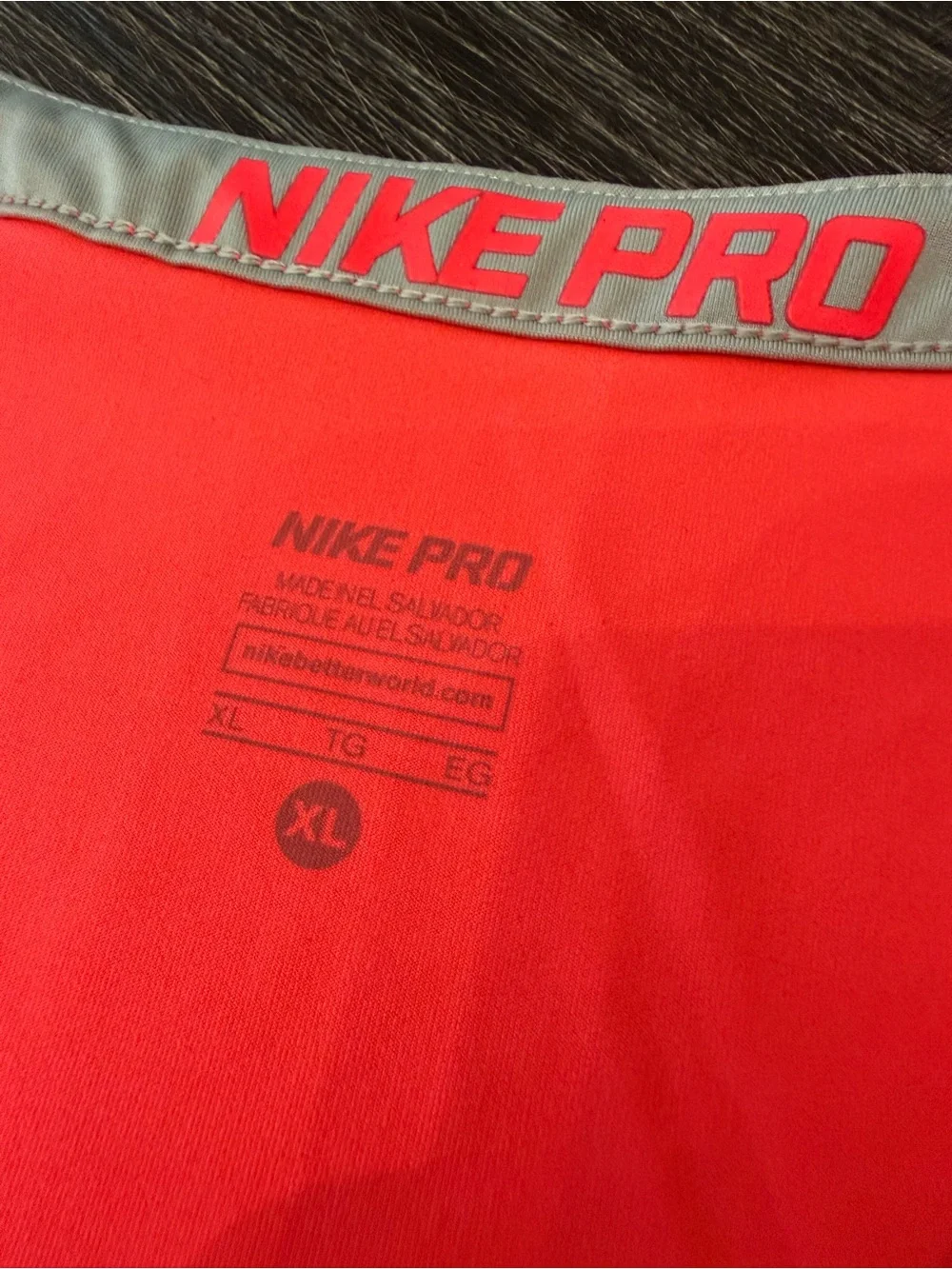 Nike Pro Women's Bright Coral Pink V-Neck Performance Tee